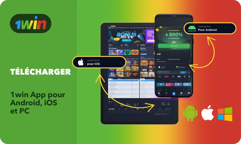 Les joueurs maliens peuvent parier sur des sports et jouer dans des casinos en ligne partout et à tout moment en téléchargeant l'application mobile gratuite 1win pour Android ou iOS