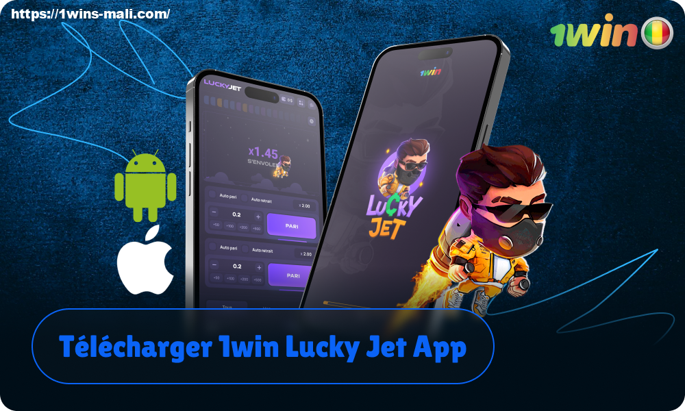 Les utilisateurs de smartphones Android et iOS peuvent télécharger l'application gratuite 1win Lucky Jet à partir du site mobile