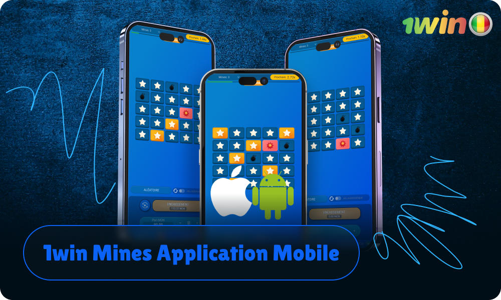 L'expérience de jeu sur Mines reste identique dans l'application 1win